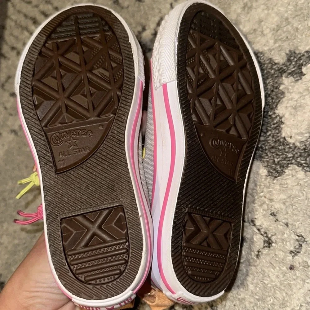 Girls Converse size 11 sherbet colors‎ LIKE NEW